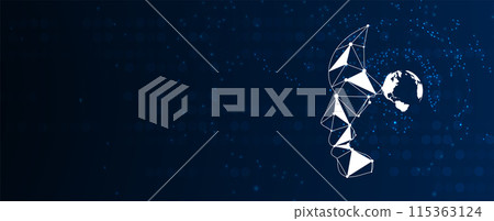 Abstract Artificial intelligence. Cloud computing. Machine learning. Technology web background. Virtual concept futuristic background. Vector art. Abstract Artificial intelligence. Cloud computing. Machine learning. Technology web background. Virtual concept futuristic background. Vector art. 115363124