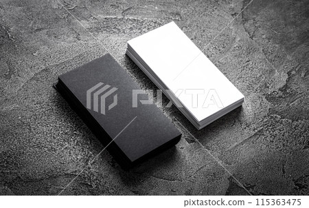 Black paper business card template 115363475