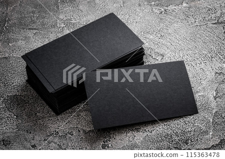 Black paper business card template 115363478