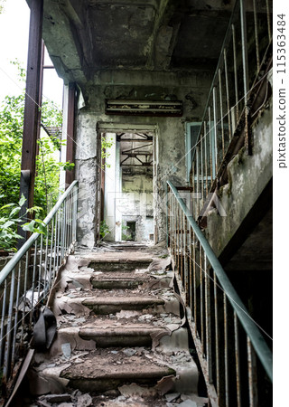 abandoned school porch in Pripyat 115363484