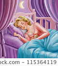 Beautiful sleeping woman in pink pajamas 115364119