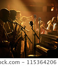 Jazz player performing at a jazz bar 115364206