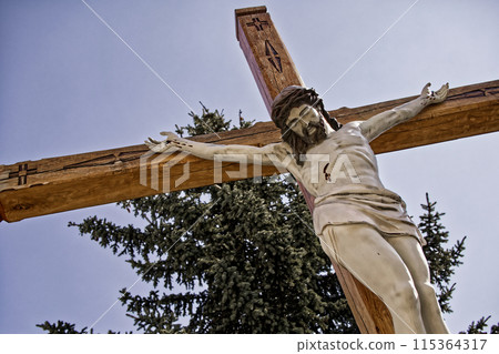 Sunlit Jesus Statue Sunlit Jesus Statue 115364317