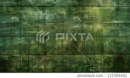 Textured green wooden plank background Textured green wooden plank background 115364482