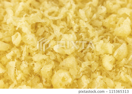 A lot of tempura scraps background material 115365313