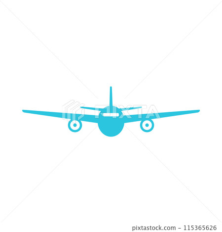 Airplane icon. Isolated on white background. From blue icon set. Airplane icon. Isolated on white background. From blue icon set. 115365626