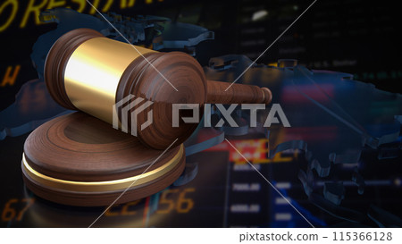 The Hammer justice on Business Background concept 3d rendering. The Hammer justice on Business Background concept 3d rendering. 115366128