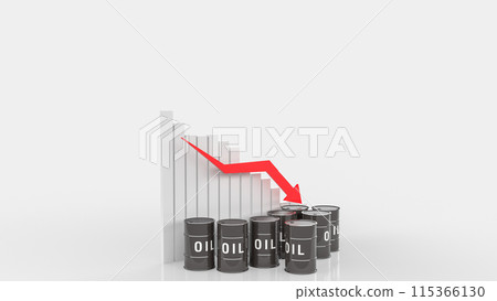The oil tank and chart arrow down for Business concept 3d rendering. The oil tank and chart arrow down for Business concept 3d rendering. 115366130
