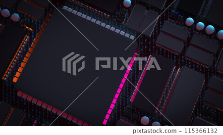 The Printed Circuit Board or PCB for Technology concept 3d rendering. The Printed Circuit Board or PCB for Technology concept 3d rendering. 115366132