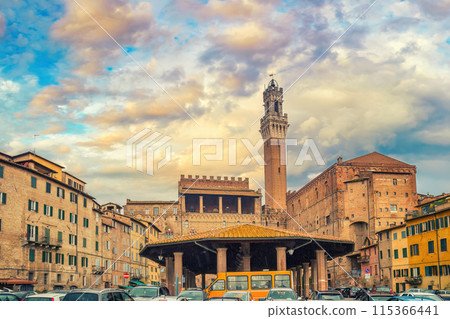 Mangia Tower in Siena Italy 115366441