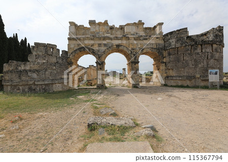 Domitian's Gate at Hierapolis in Pamukkale 115367794