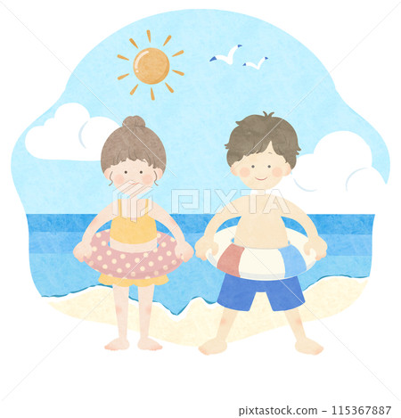 Sea girl and boy no main line 115367887