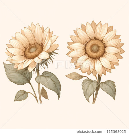 用向日葵水彩畫的夏天花圖 用向日葵水彩畫的夏天花圖 115368025