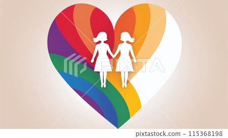 Lesbian couple illustration. AI generated. Lesbian couple illustration. AI generated. 115368198