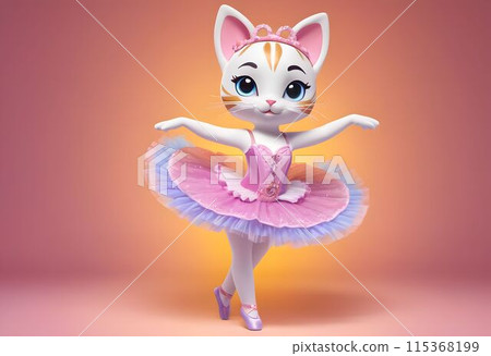 A kitten in a pink tutu dances ballet. AI generated. A kitten in a pink tutu dances ballet. AI generated. 115368199