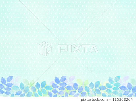 水彩觸摸樹葉和雨框雨季 水彩觸摸樹葉和雨框雨季 115368264