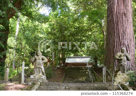 Shimotsuke Hachiman Shrine: Arima Cedar and Nio Statues 115368274