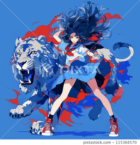 獅子和女高中生 115368570