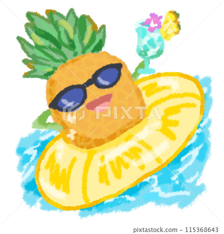 Pineapple man enjoying the summer sea Pineapple man enjoying the summer sea 115368643