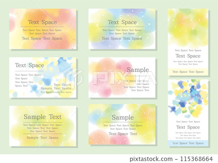 Light colorful watercolor cards set Light colorful watercolor cards set 115368664