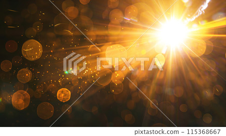 Sun flare on the black background Sun flare on the black background 115368667