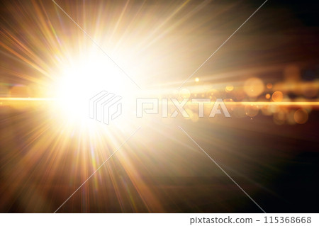 Sun flare on the black background Sun flare on the black background 115368668