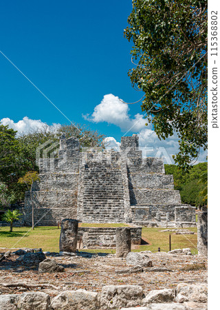Archaeological site of El Meco, Cancun, Mexico 115368802