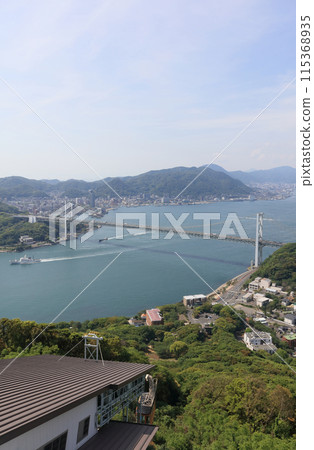 從日野山公園看到的關門橋和日野山索道(右下關、左門寺) 從日野山公園看到的關門橋和日野山索道(右下關、左門寺) 115368935