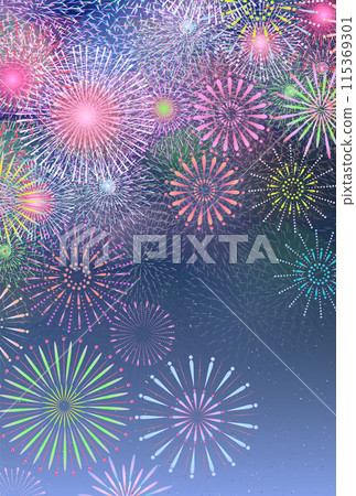 煙火夏日節日風景背景 115369301