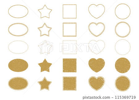 Stamp frame set (gold) Stamp frame set (gold) 115369719