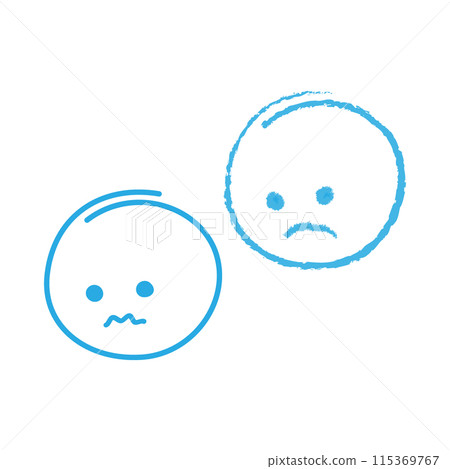 Hand drawn sad smiley faces in trendy blue Blue Monday greetings or cards minimalistic design idea Hand drawn sad smiley faces in trendy blue Blue Monday greetings or cards minimalistic design idea 115369767