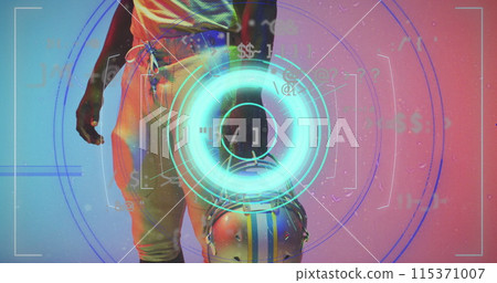 Image of data processing over african american american football player Image of data processing over african american american football player 115371007