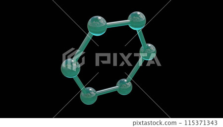 Image of 3d micro of molecules on black background 115371343