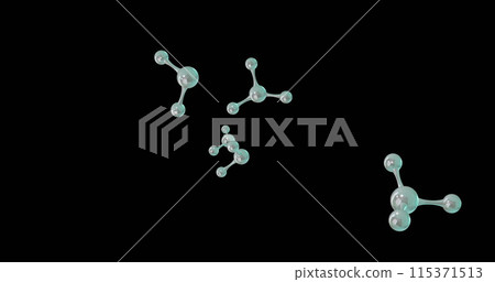 Image of 3d micro of molecules on black background Image of 3d micro of molecules on black background 115371513