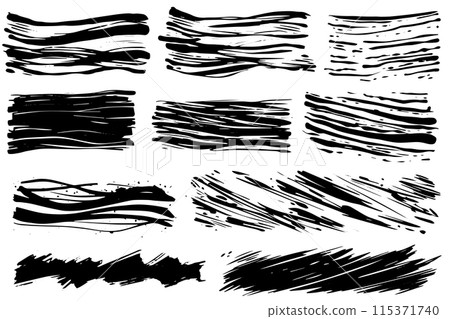 Scribble grunge texture. Square abstract background design. Line vector drawing. 115371740