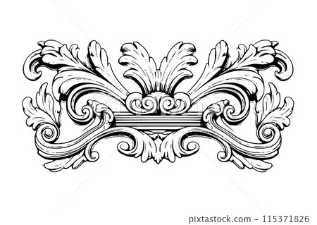 Vintage Baroque Ornamentation: Intricate Vector Illustrations of Architectural Stucco Details Element. Vintage Baroque Ornamentation: Intricate Vector Illustrations of Architectural Stucco Details Element. 115371826