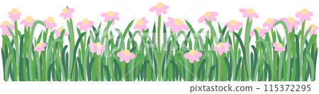 pink flowers border 115372295