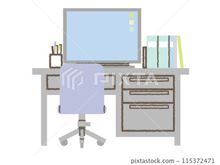 簡單辦公桌插畫(附椅子) 簡單辦公桌插畫(附椅子) 115372471