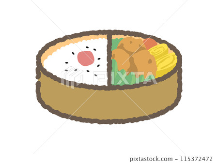 簡單的炸雞便當的插圖 簡單的炸雞便當的插圖 115372472