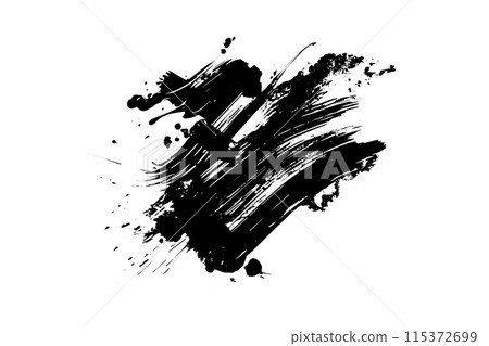 Expressive Sketch Ink Splatter: Hand-Drawn Style Texture. Brush Stroke.. 115372699