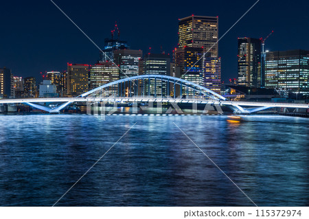 Tokyo night view, Kachidoki, Tsukiji Bridge 115372974