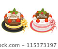 Cute strawberry and chocolate cream Christmas cake 115373197