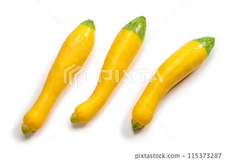 Zephyr zucchini, an Italian summer vegetable 115373287