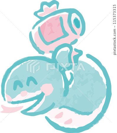 蛇水彩插畫蛇年蛇年卡2025年賀年片2025手繪蛇年蛇年可愛 115373315