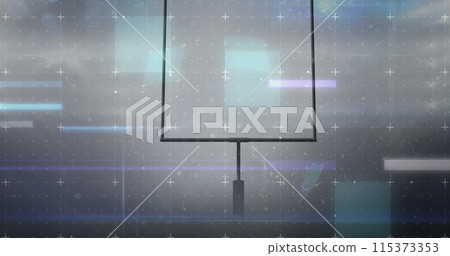 Image of interference and data processing over sports stadium 115373353