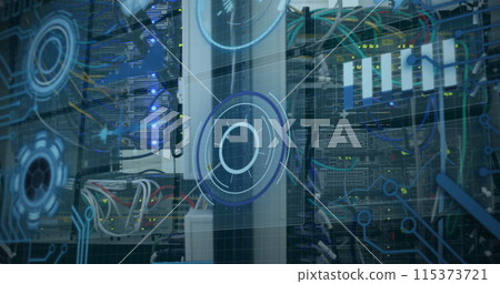 Image of data processing over computer wires 115373721