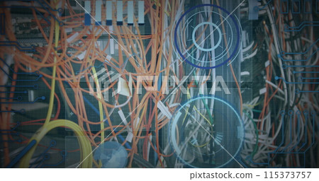 Image of data processing over computer wires Image of data processing over computer wires 115373757