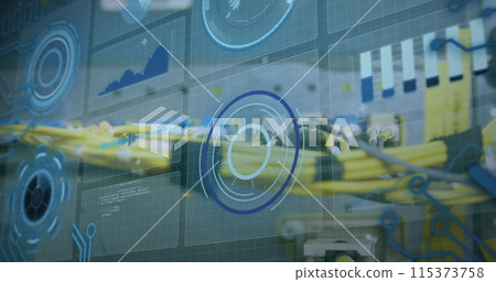 Image of data processing over computer wires 115373758