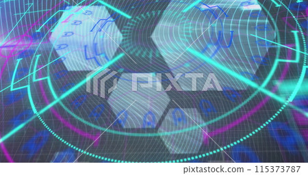 Image of data processing over black background 115373787