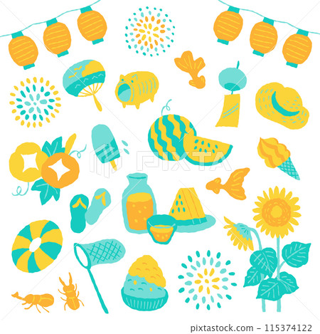 Summer illustration set Summer illustration set 115374122